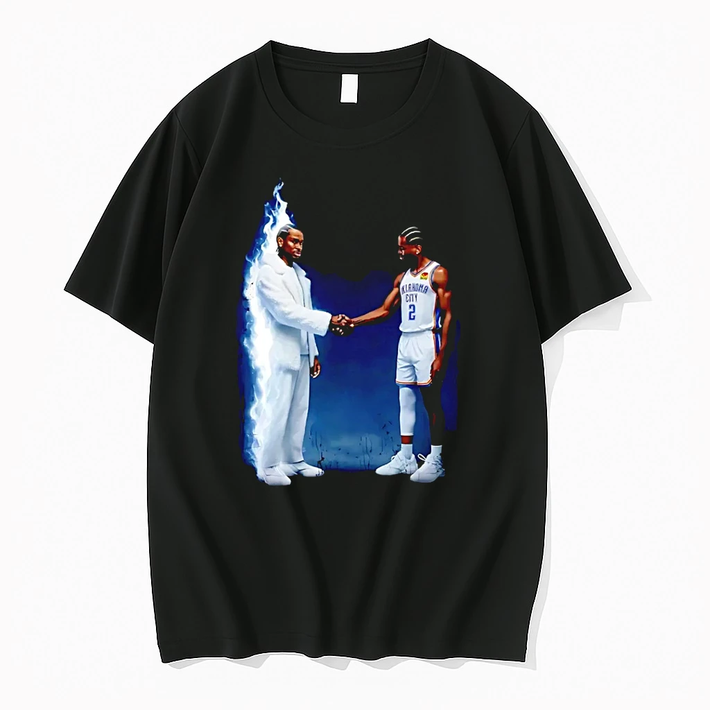 Shai Gilgeous Alexander Okc Thunder Shake Hands With Angels Shirts