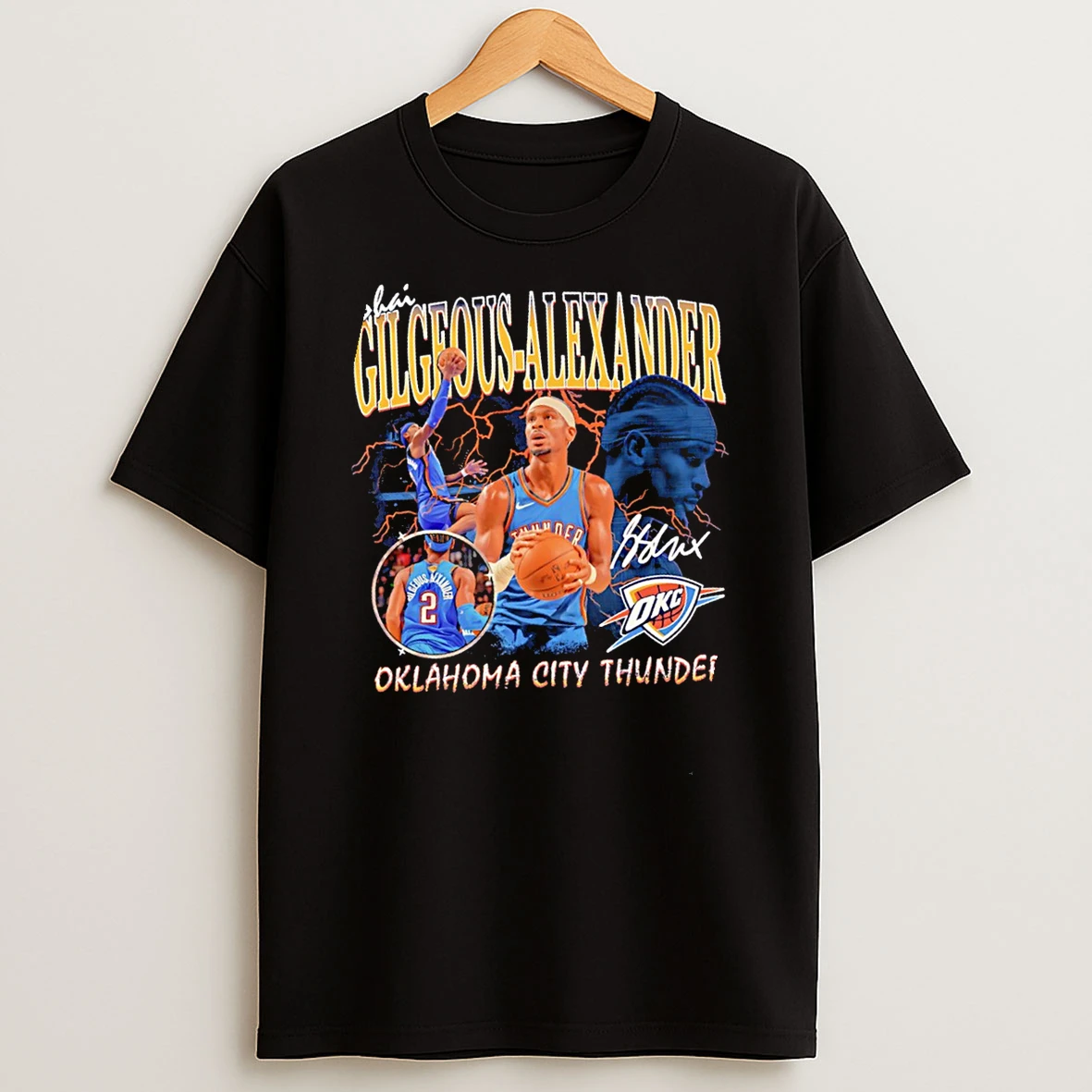 Shai Gilgeous Alexander Oklahoma City Thunder Player Collage Graphic Shirts