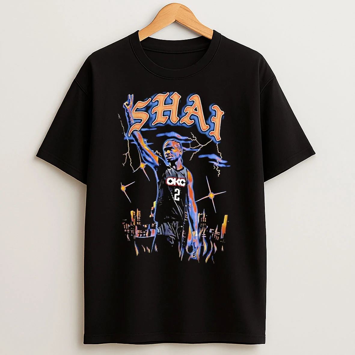 Shai Gilgeous Alexander City Skyline Oklahoma City Thunder T Shirts
