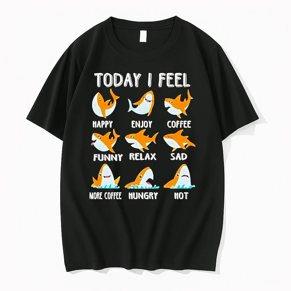 Shark Today I Feel Happy Enjoy Coffee Shirts