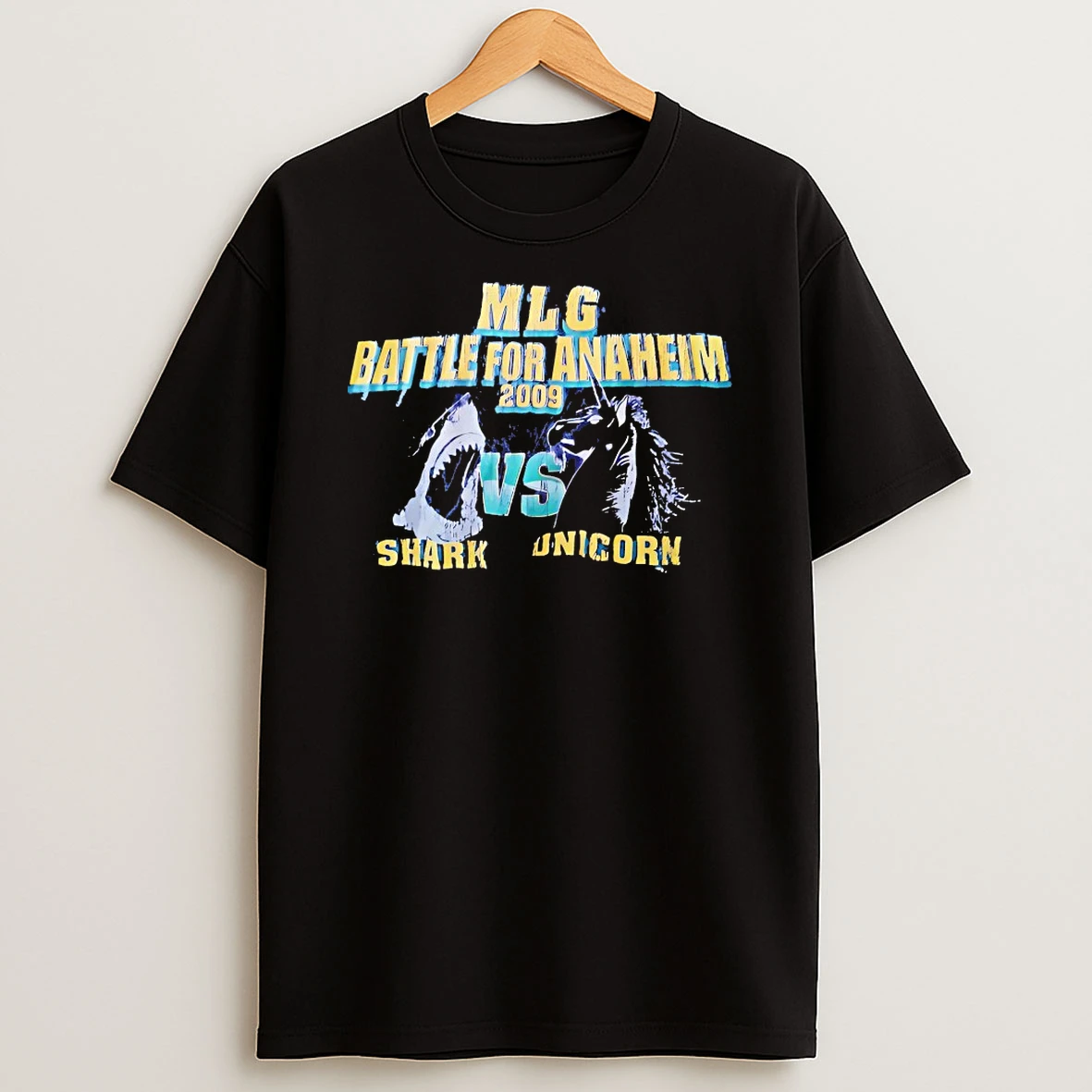 Shark Vs Unicorn Mlg Battle For Anaheim 2009 Vintage Shirts
