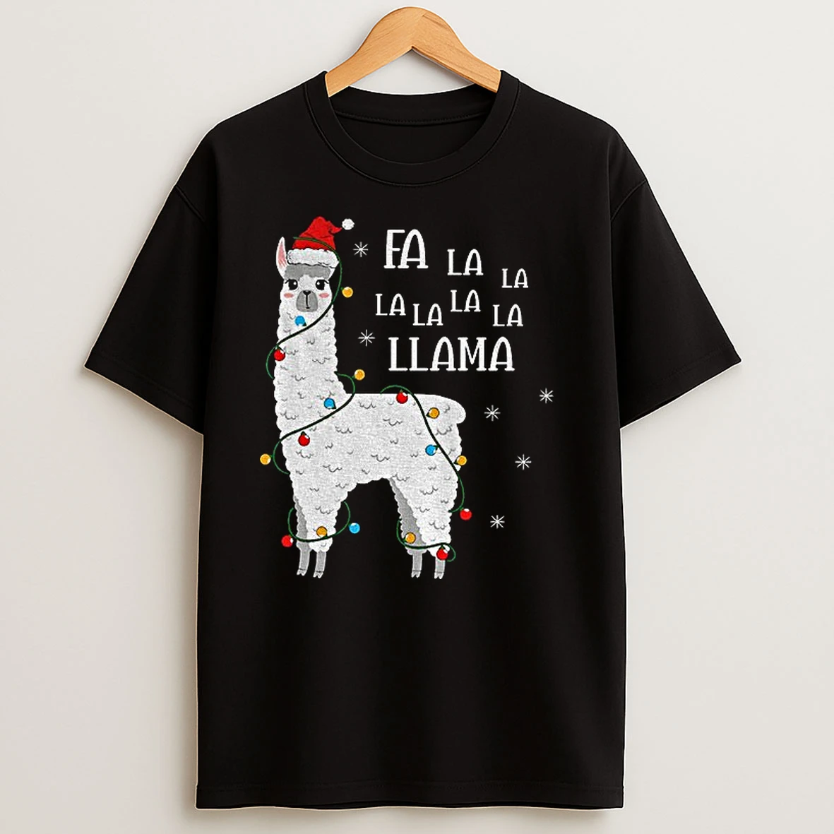 Sheep Santa Hat Deck The Halls Fa La La La La La Llama Merry Christmas T Shirts