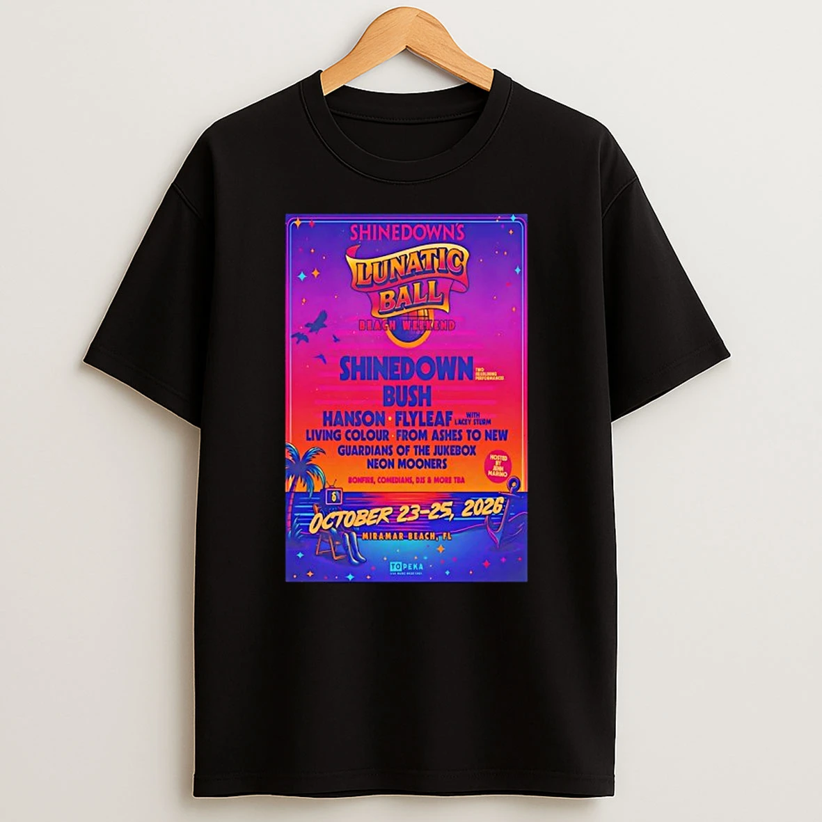 Shinedown Lunatic Ball Miramar Beach Fl Concert 2026 Shirts