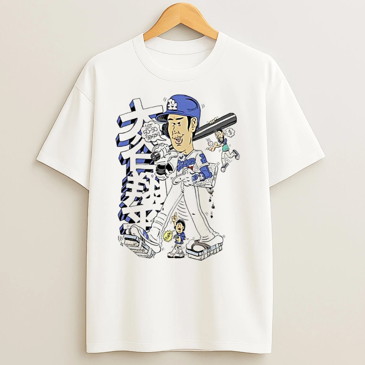 Shohei Ohtani 1st 50 50 Season Los Angeles Dodgers Caricature T Shirts