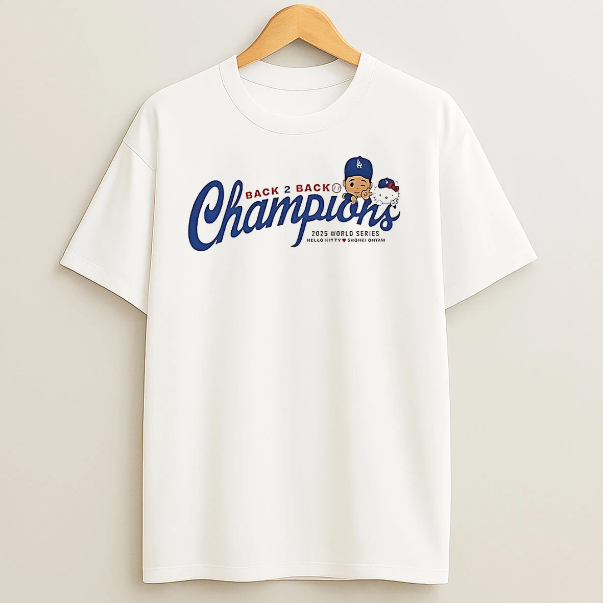 Shohei Ohtani Hello Kitty Los Angeles Dodgers Back To Back World Series 2025 Champions T Shirts