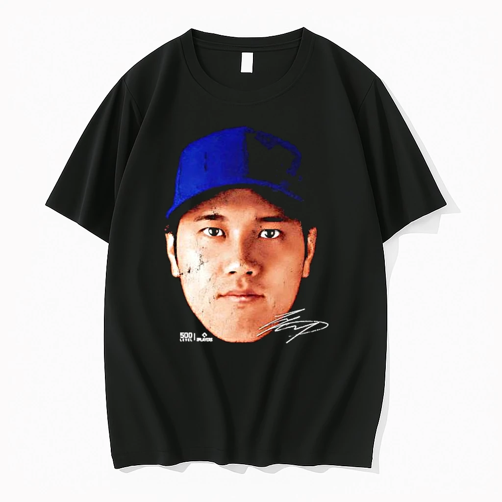 Shohei Ohtani Los Angeles D Vintage Head Signature Graphic Shirts