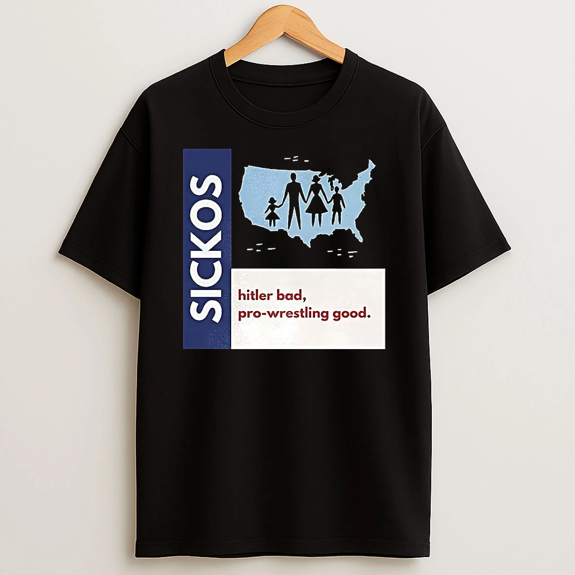 Sickos Pro Wrestling Good Usa Map Shirts
