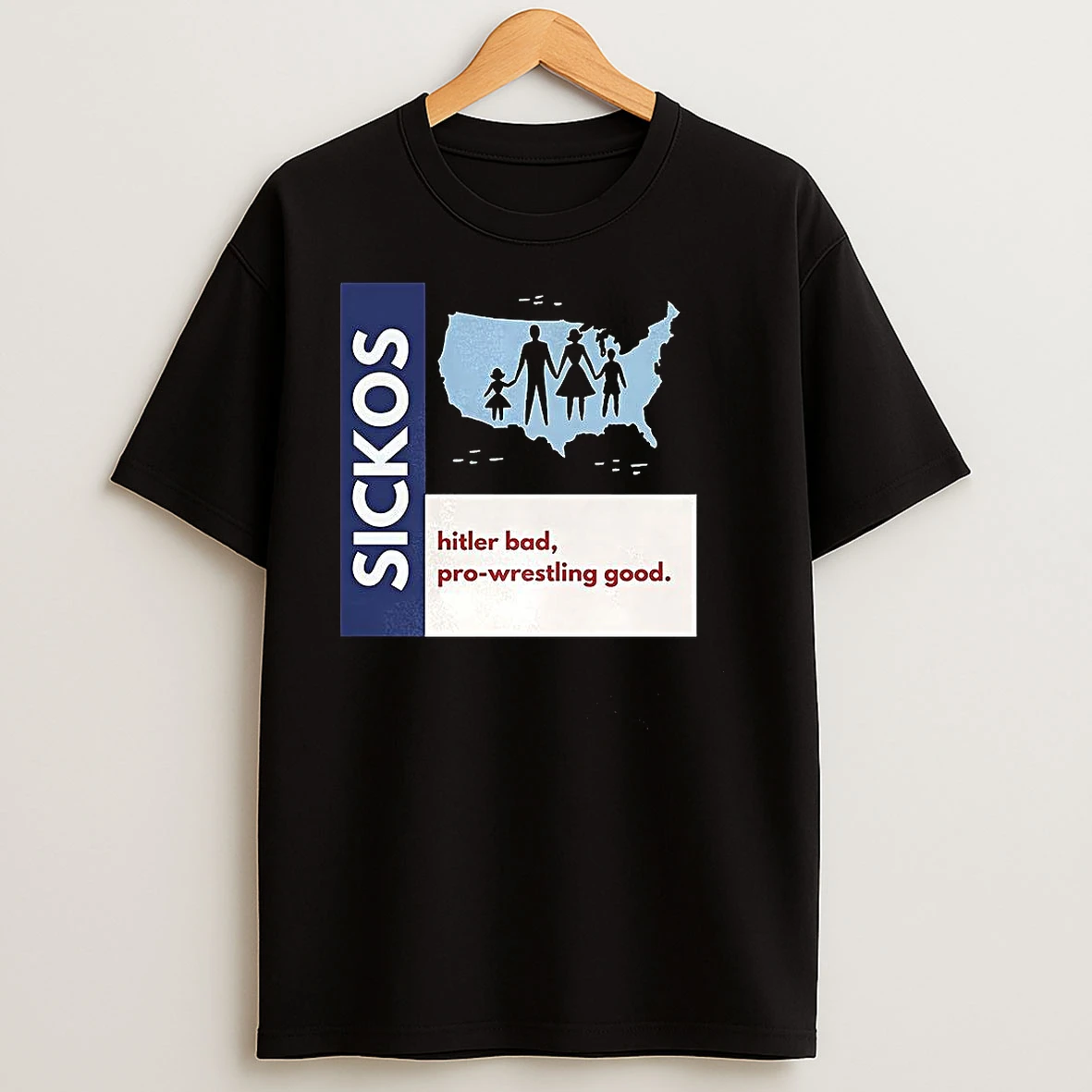 Sickos Pro Wrestling Good Usa Map T Shirts