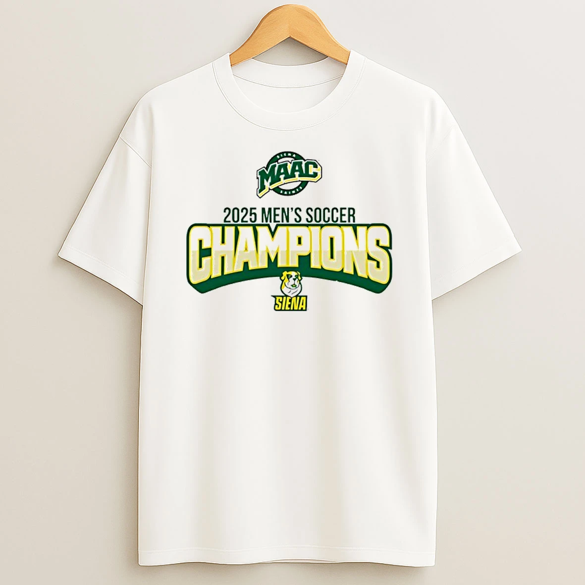Siena University 2025 Mens Soccer Champions Maac Shirts