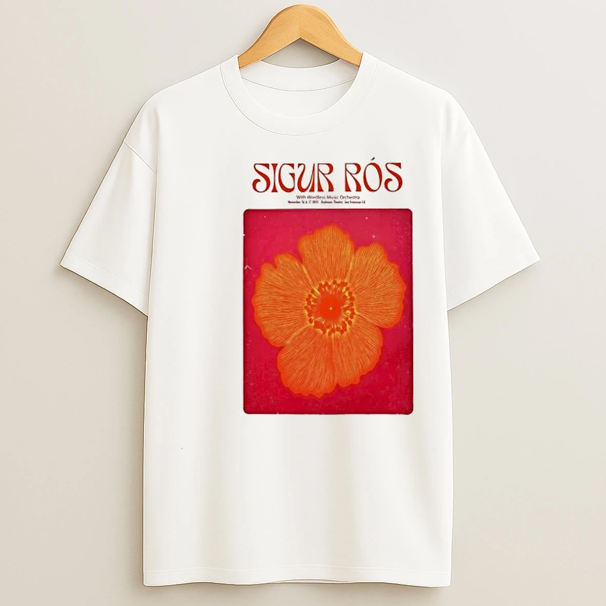Sigur Ros San Francisco Ca On Nov 16 17 2025 Event Circle White T Shirts