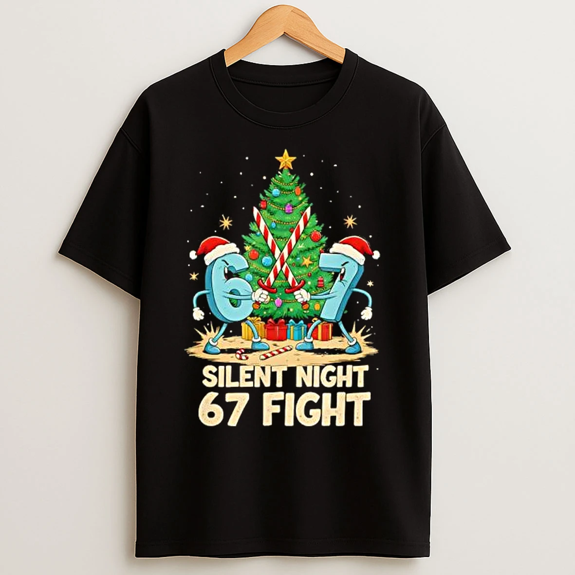 Silent Night 67 Fight Funny Christmas T Shirts