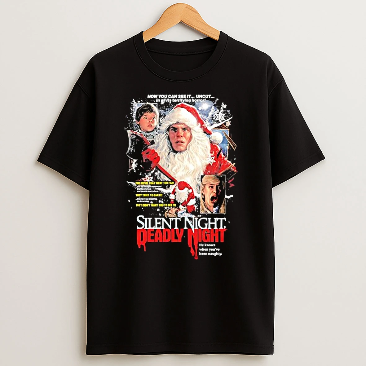 Silent Night Deadly Night Unholy Night Santa Suit Graphic Shirts