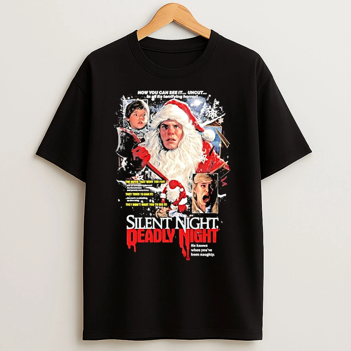 Silent Night Deadly Night Unholy Night Santa Suit Graphic T Shirts