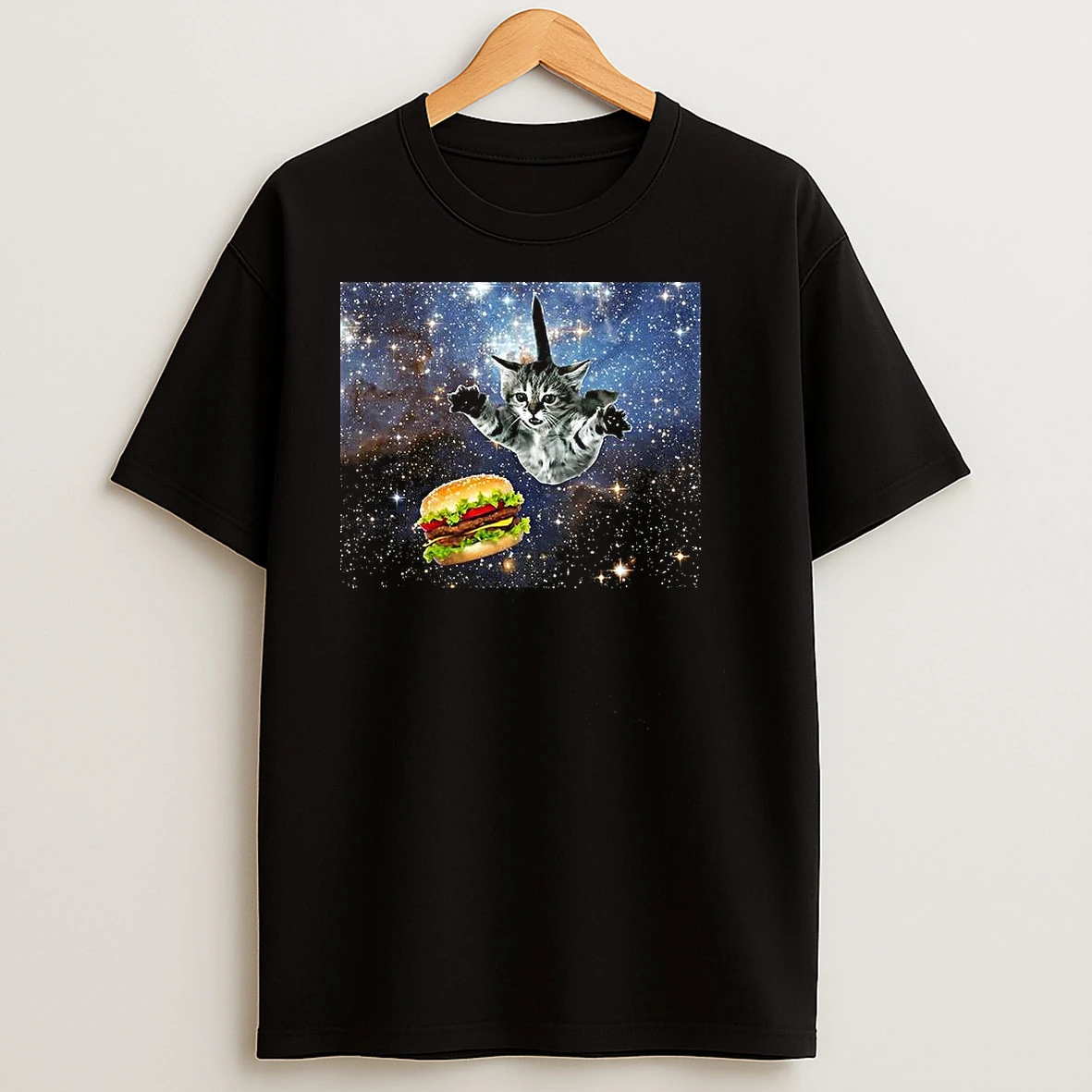Silly Cats Hamburger Space T Shirts