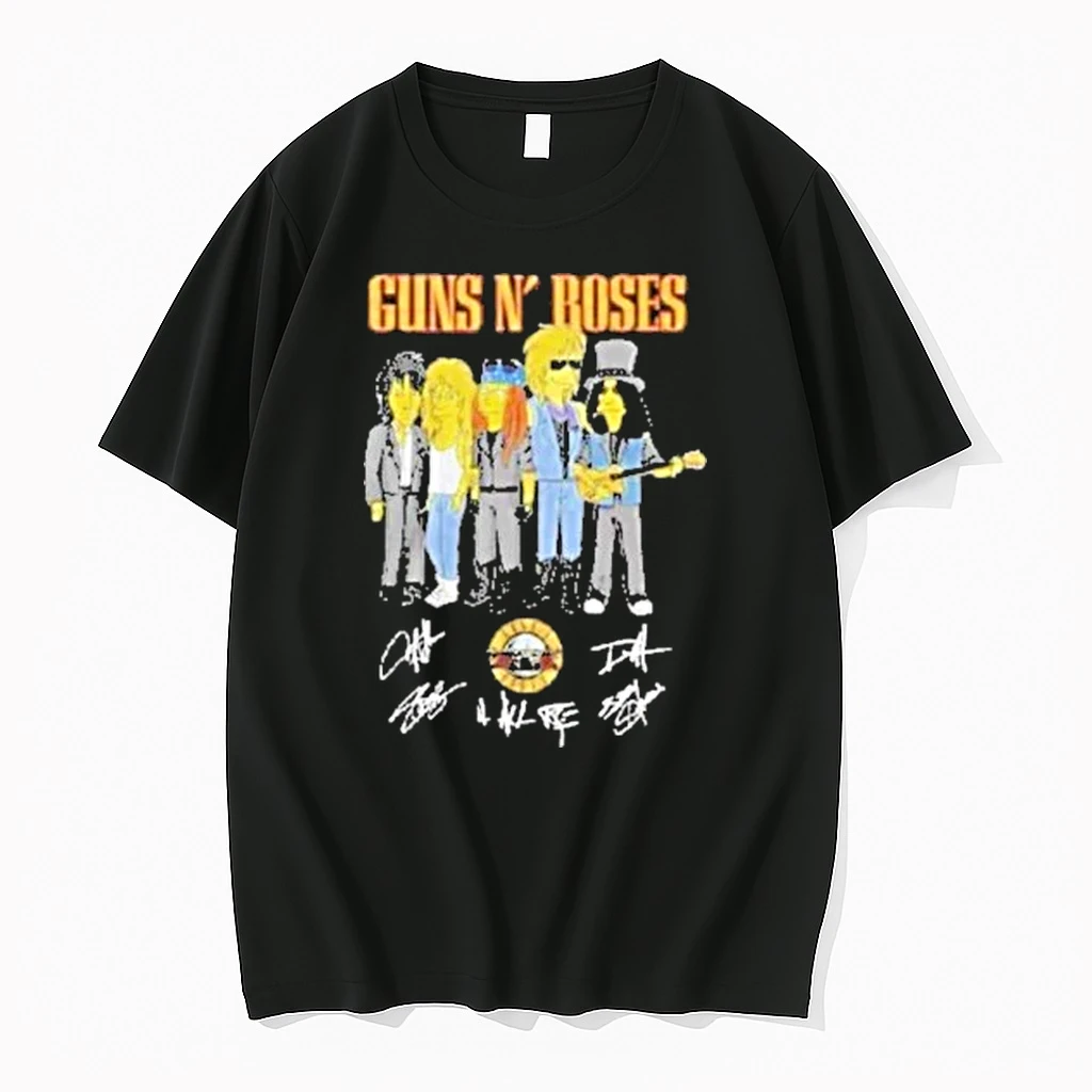 Simpsons Rock Band Guns N Roses Signature Shirts