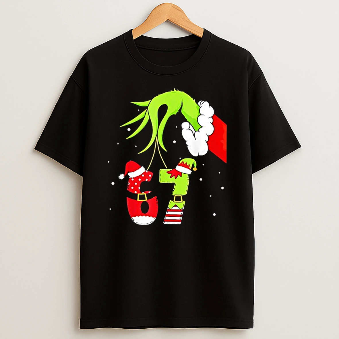 Six Seven 6 7 Elf Santa Christmas Pajamas Shirts
