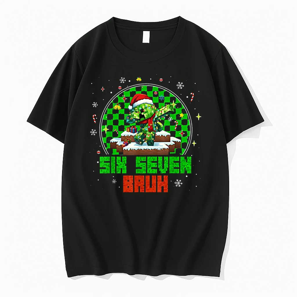 Six Seven 67 Bruh Meme 6 7 Santa Christmas Pajamas Shirts