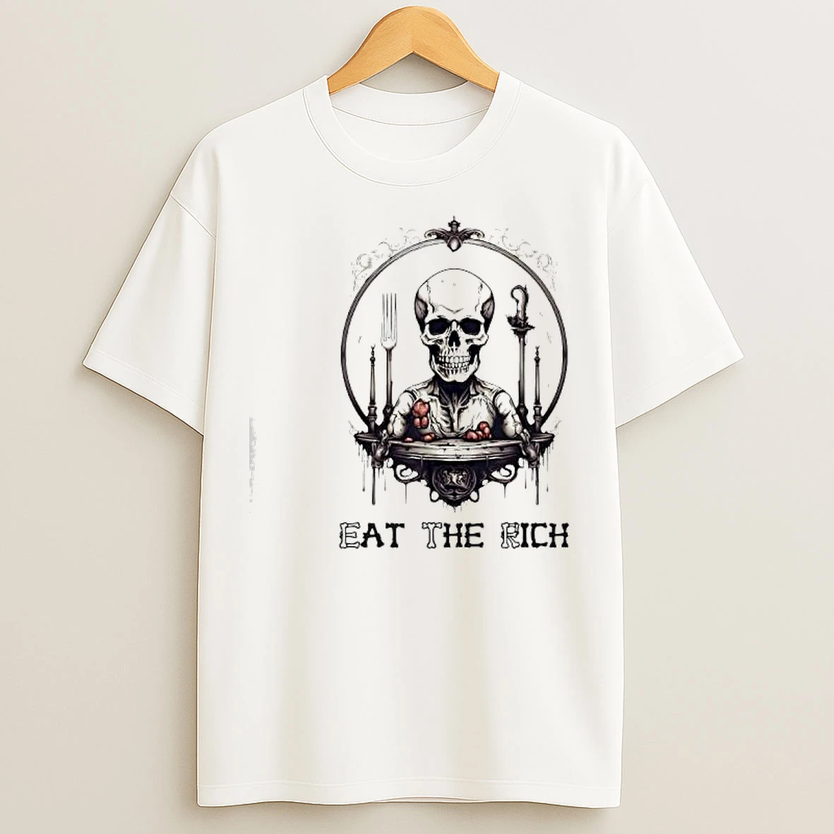 Skeleton Eat The Rich T Shirts