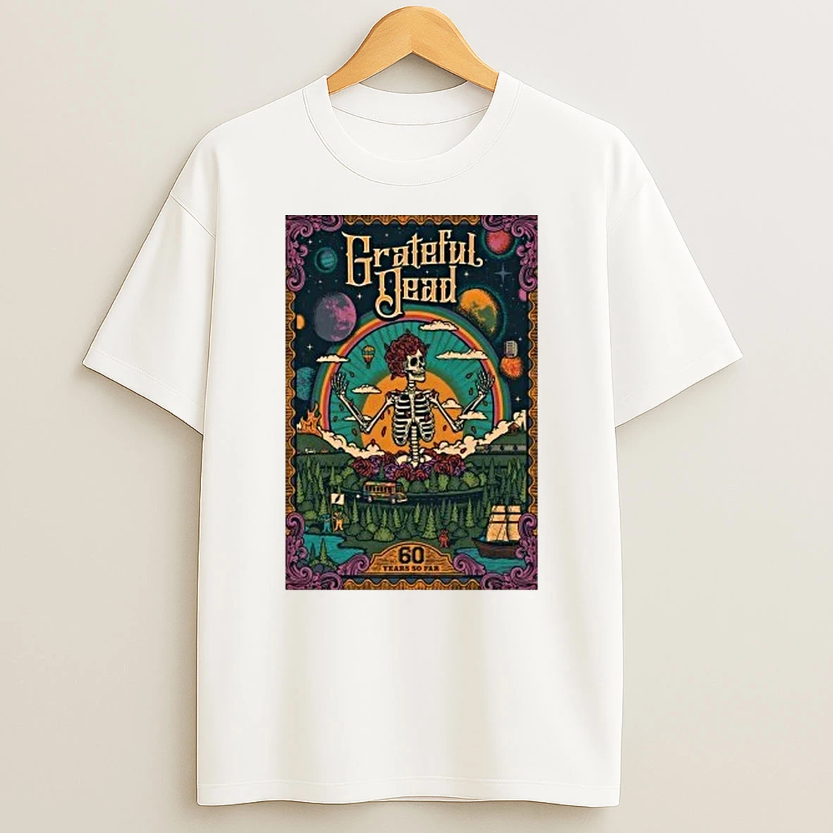 Skeleton Grateful Dead 60 Years So Far Shirts