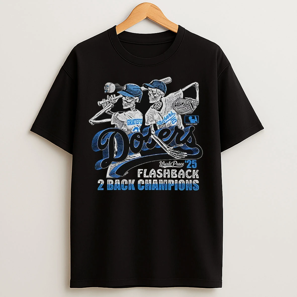 Skeleton Los Angeles Dodgers 2025 Mlb Baseball Players World Series Flashback 2 Back Champions T Shirts