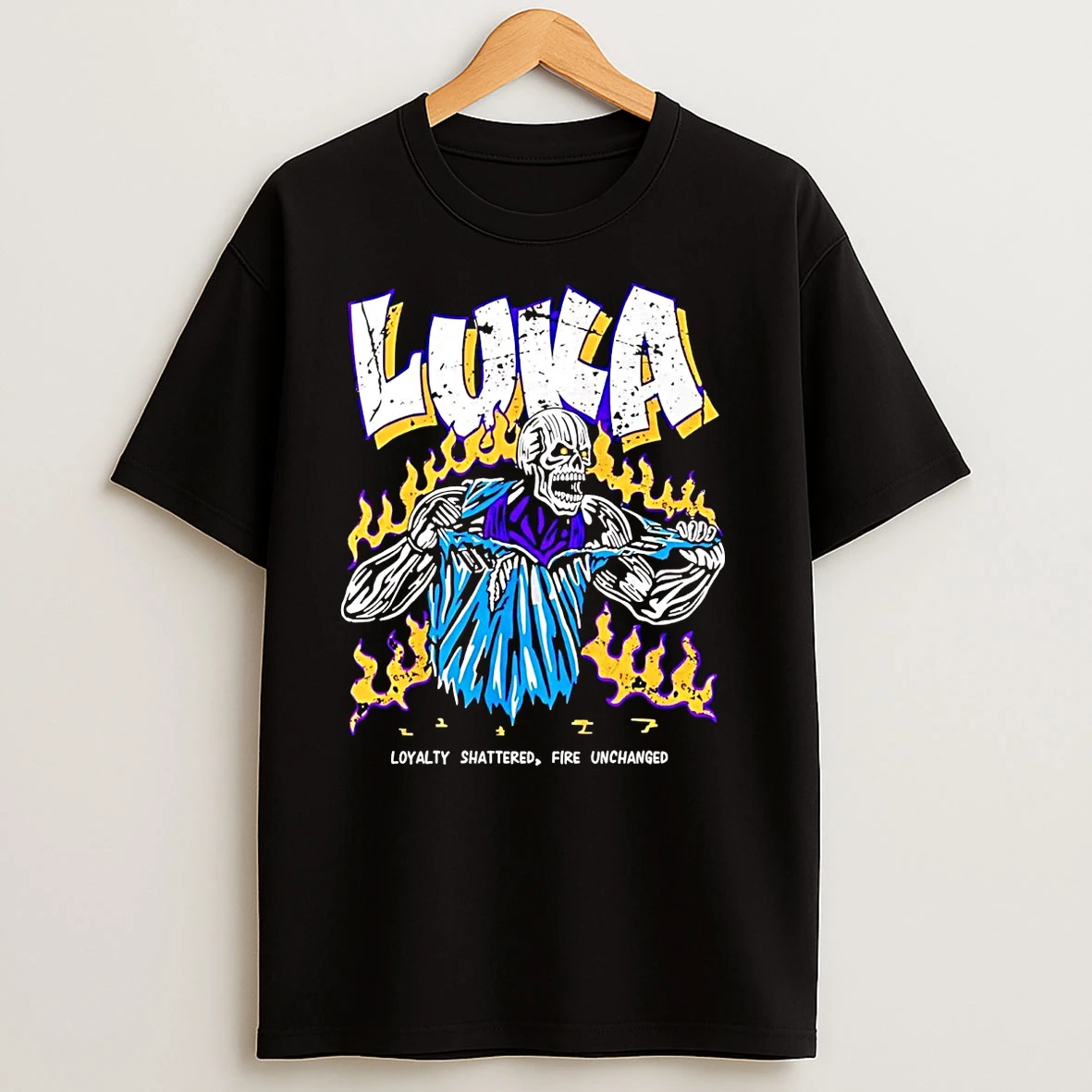 Skeleton Luka Doncic Loyalty Shattered Fire Unchanged T Shirts