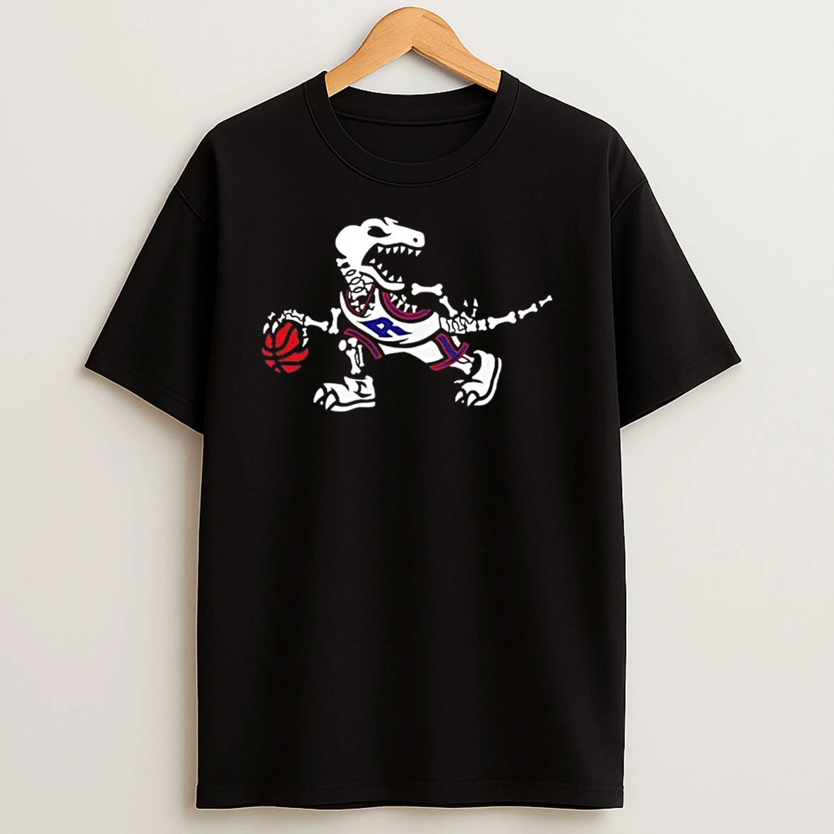 Skeleton Toronto Raptors Glow Up Halloween 2 Sided T Shirts