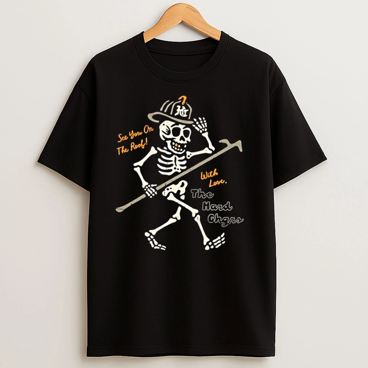 Skeleton See You On The Roof T Shirts