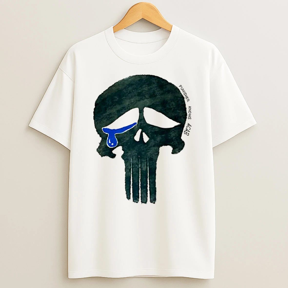 Skull Acab Punisher Knows Thin Blue Crying Shirts
