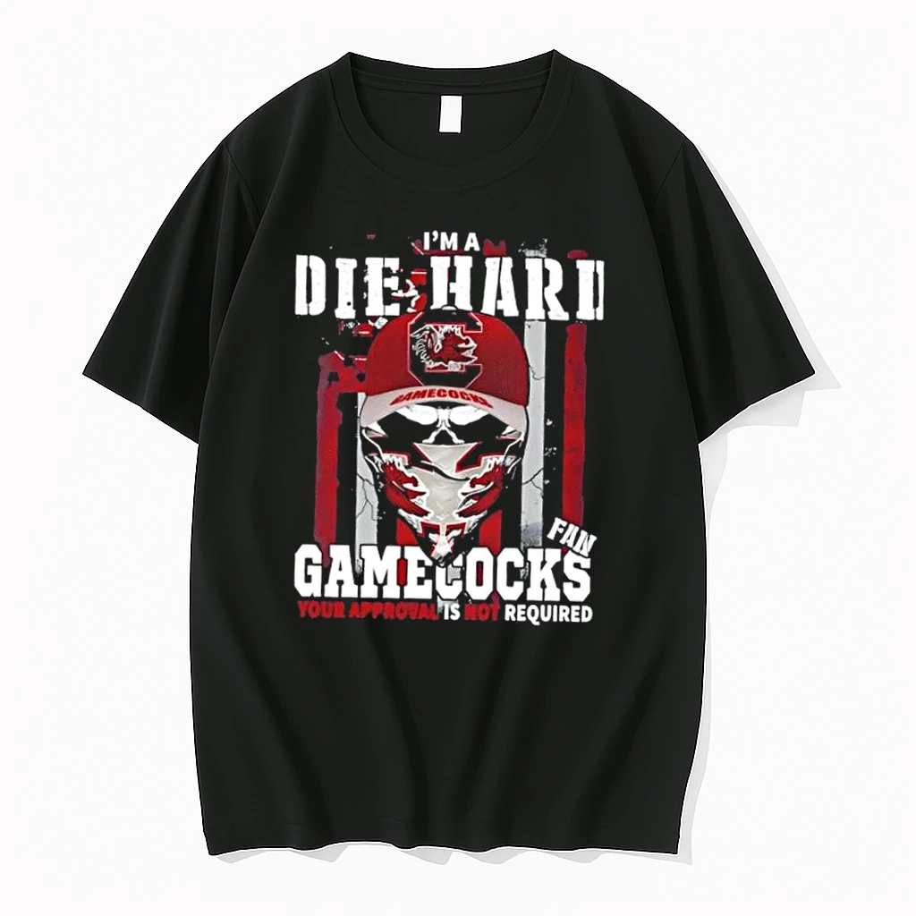 Skull Im A Die Hard South Carolina Gamecocks Fan Your Approval Is Not Required Us Flag Shirts