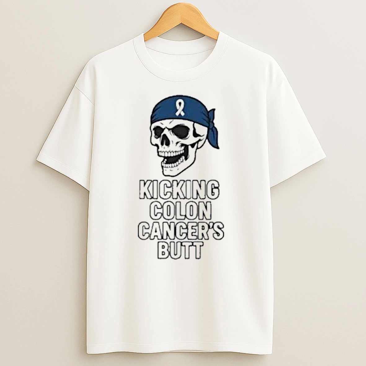 Skull Kicking Colon Cancers Butt Awareness Shirts