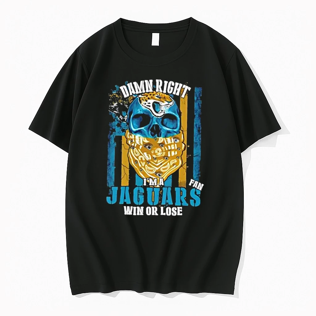 Skull Damn Right Im A Jacksonville Jaguars Fan Win Or Lose Us Flag Shirts