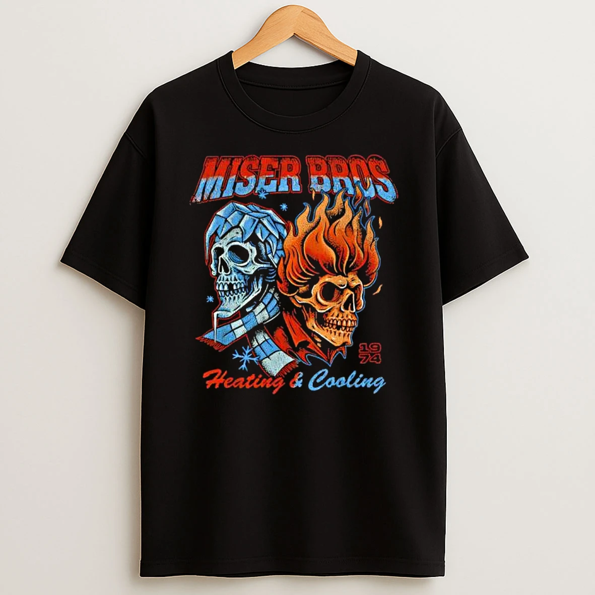 Skull Miser Bros Heating And Cooling 1974 Shirts