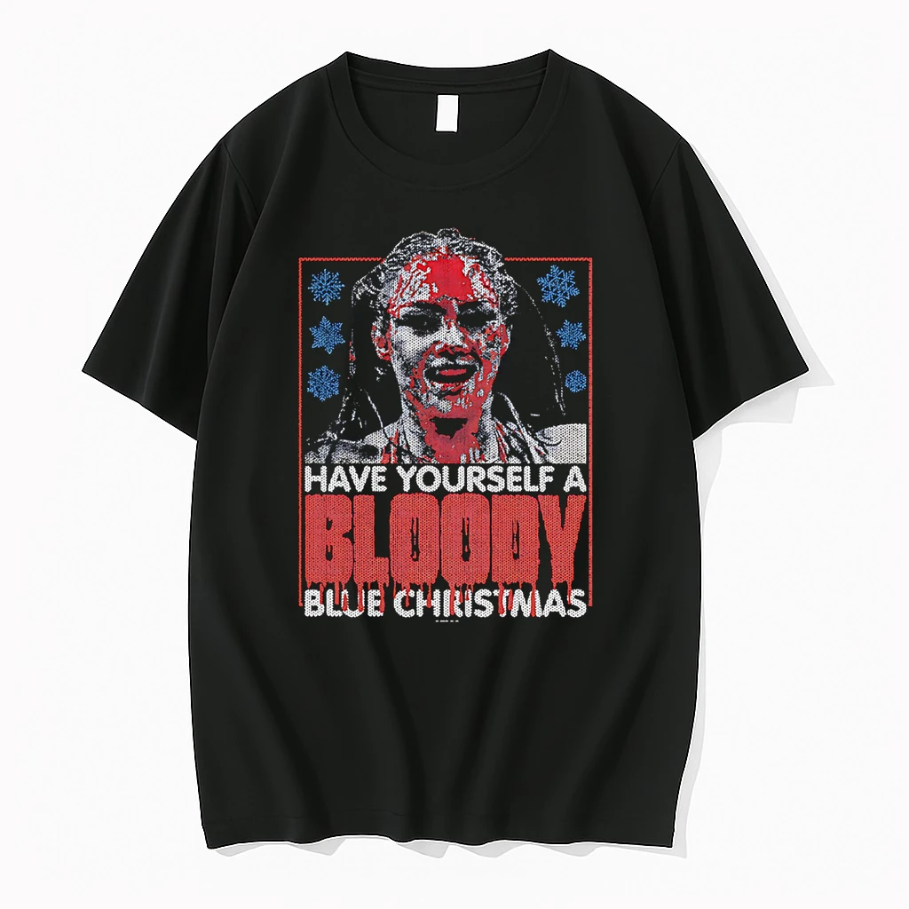 Skye Blue Bloody Christmas Holiday Shirts