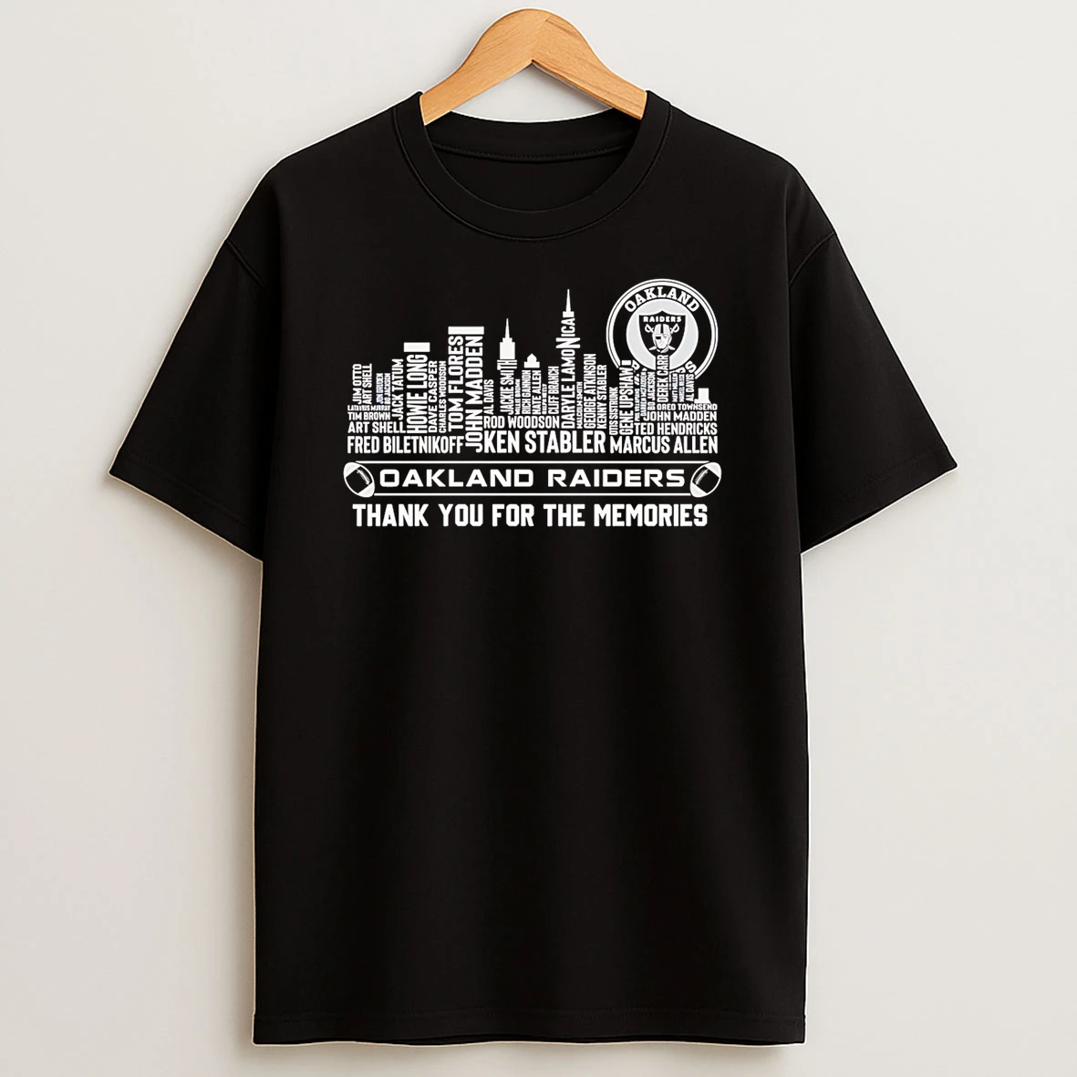 Skyline Name Oakland Raiders Thank You For The Memories Shirts