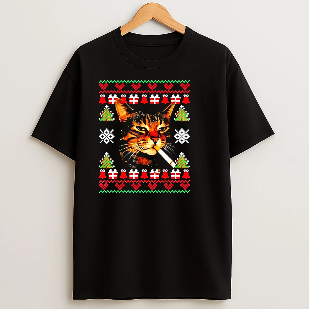 Smoking Cat Meme Ugly Christmas Shirts