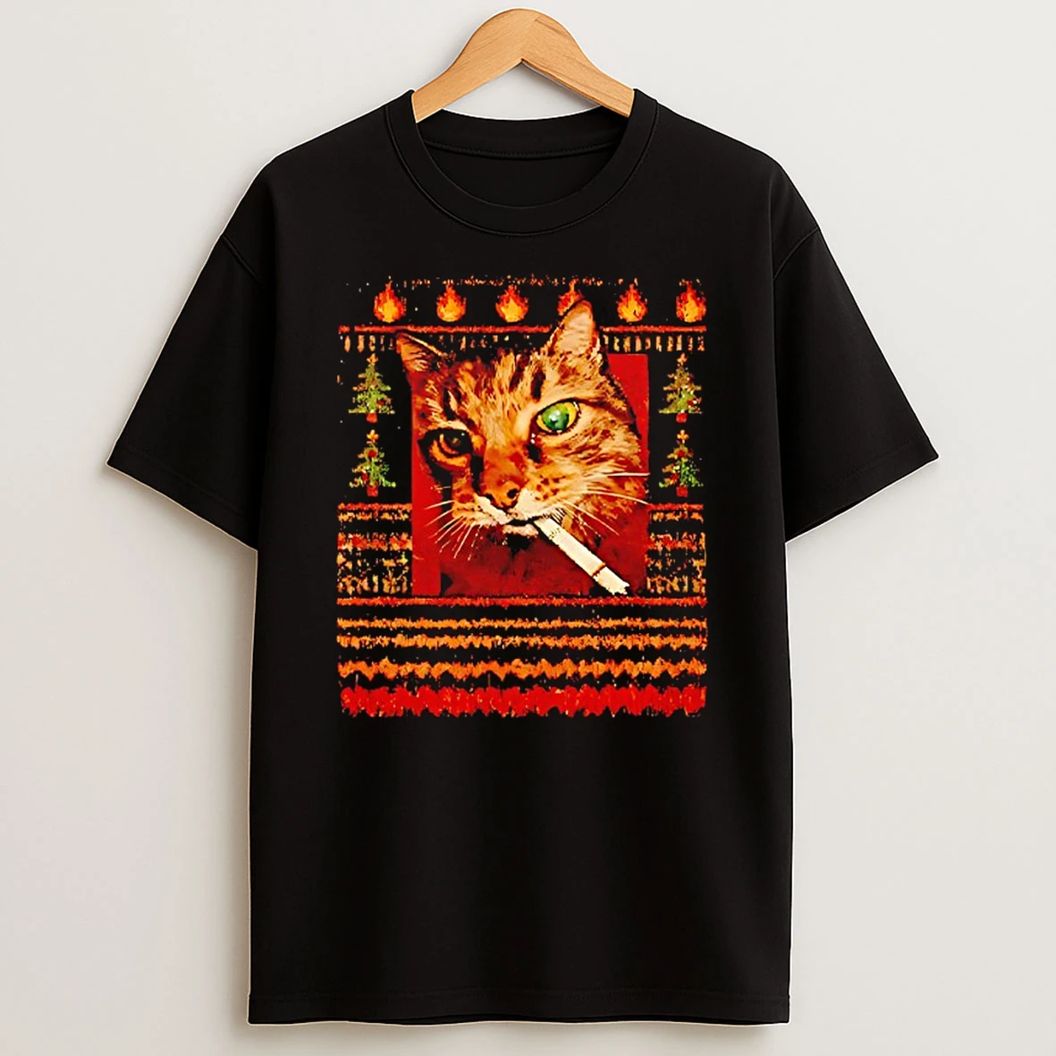 Smoking Cat Meme Merry Christmas Shirts