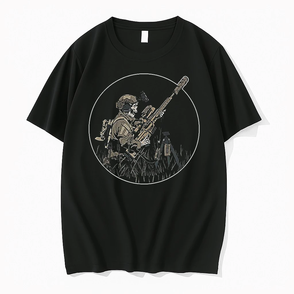 Sniper Skeleton Stalk In Round Frame Shirts