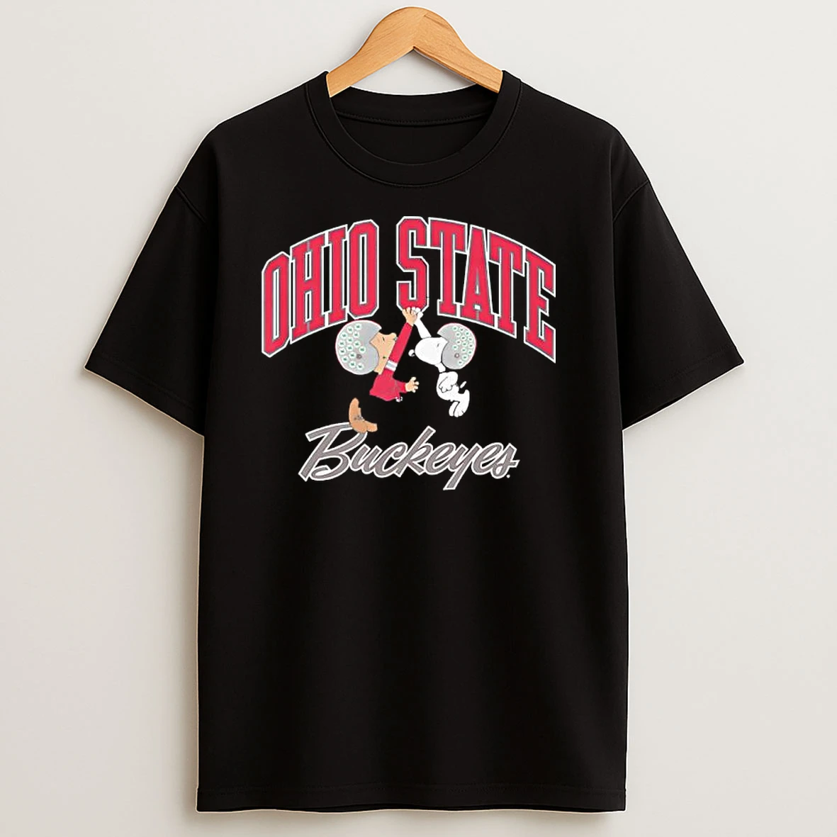 Snoopy And Charlie Brown Ohio State Buckeyes Football T Shirts