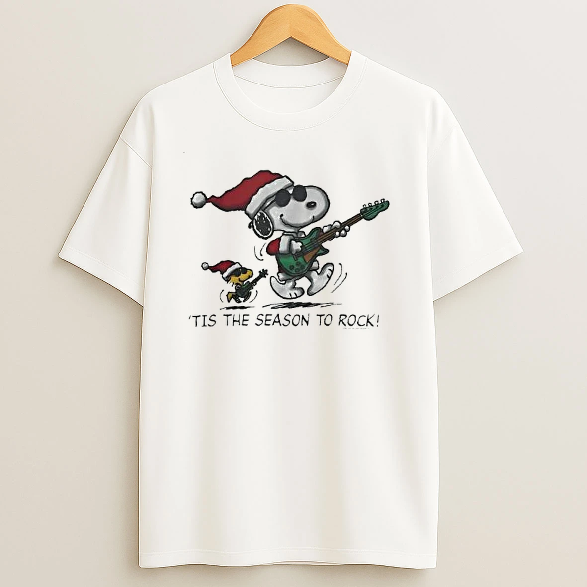 Snoopy And Woodstock Christmas Tis The Season To Rock T Shirts
