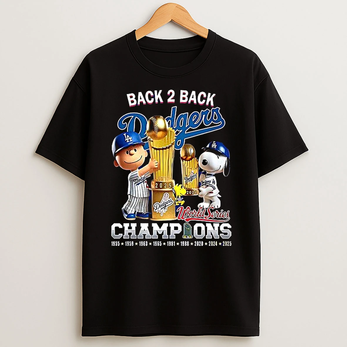 Snoopy Back To Back Los Angeles Dodgers 2025 World Series Champions Signature Shirts
