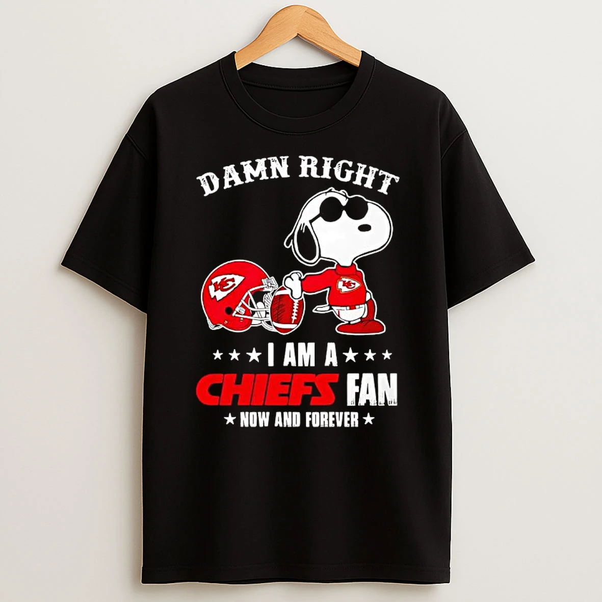 Snoopy Damn Right I Am A Kansas City Chiefs Fan Now And Forever Shirts
