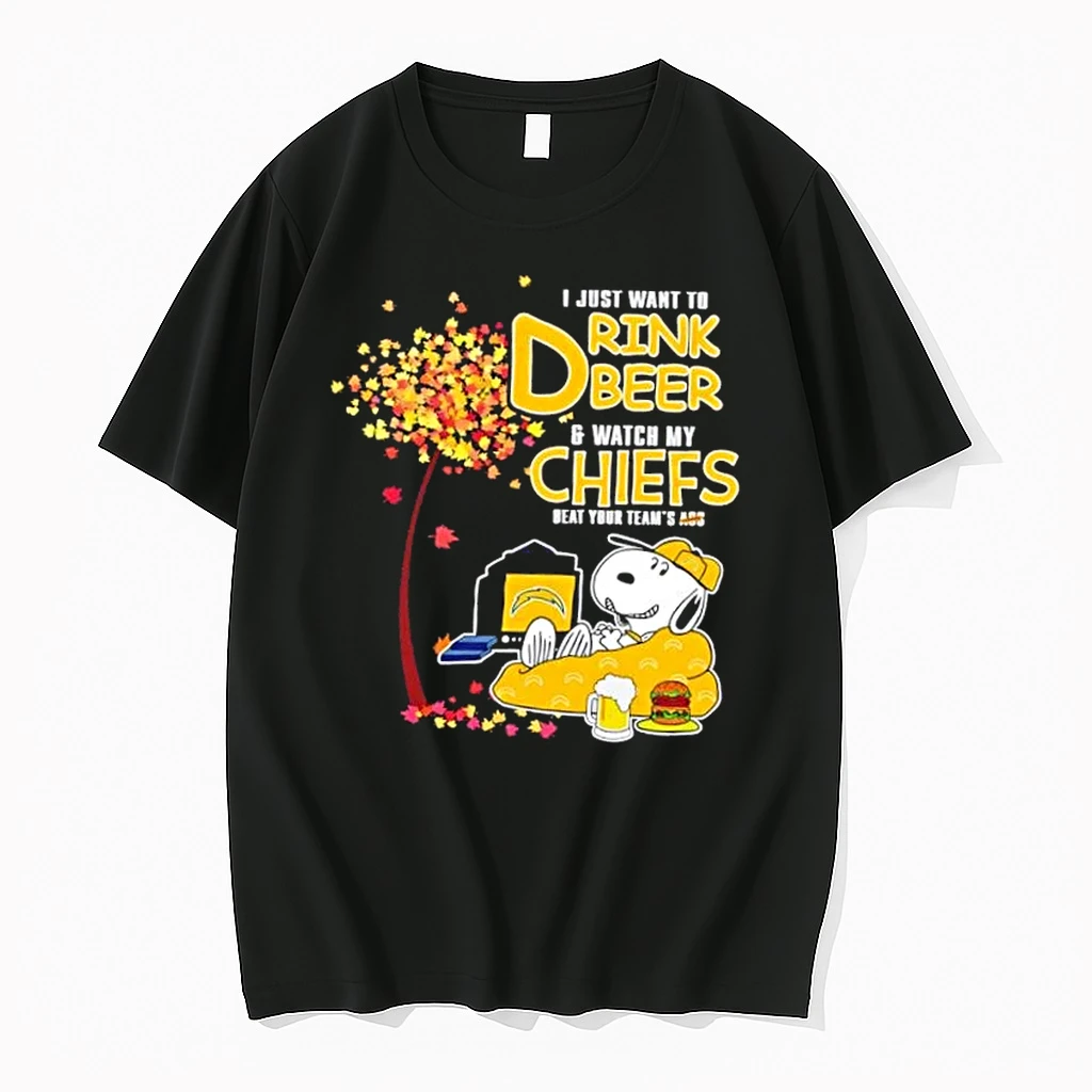 Snoopy I Just Want To Drink Beer And Watch My Los Angeles Chargers Beat Your Teams Ass Shirts