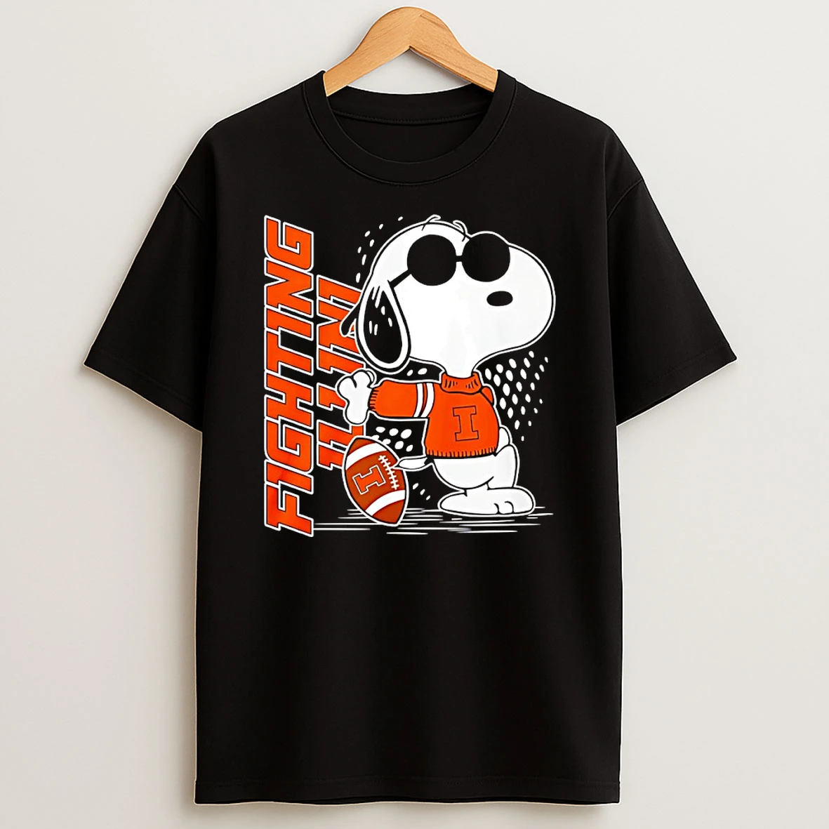 Snoopy Joe Cool And Illinois Fighting Illini Merchandise Shirts