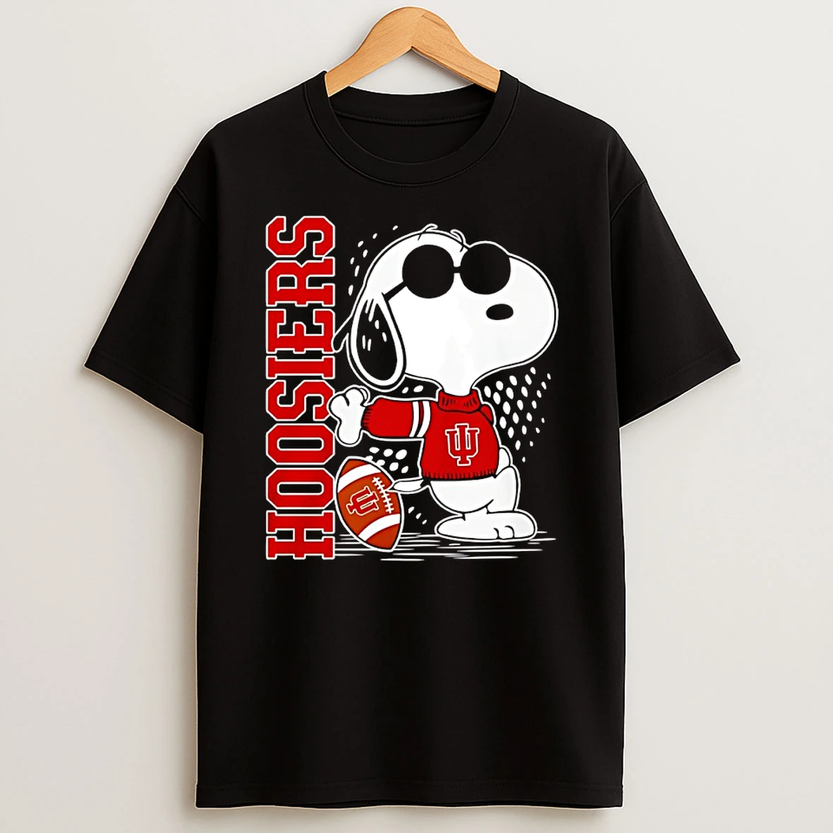Snoopy Joe Cool And Indiana Hoosiers Merchandise Shirts