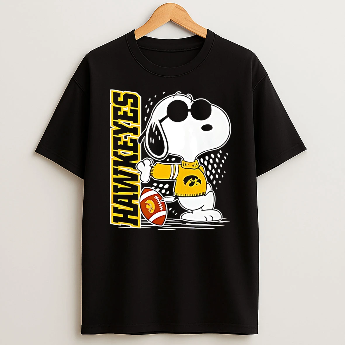 Snoopy Joe Cool And Iowa Hawkeyes Merchandise Shirts