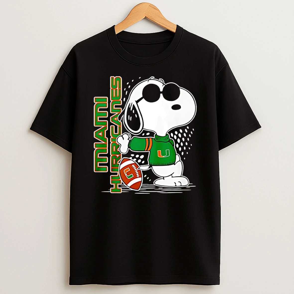 Snoopy Joe Cool And Miami Hurricanes Merchandise Shirts