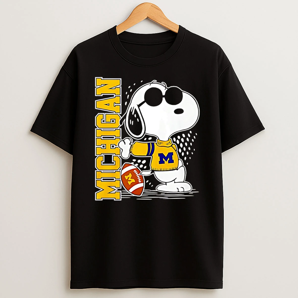 Snoopy Joe Cool And Michigan Wolverines Merchandise Shirts
