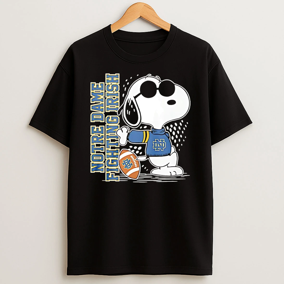 Snoopy Joe Cool And Notre Dame Fighting Irish Merchandise Shirts