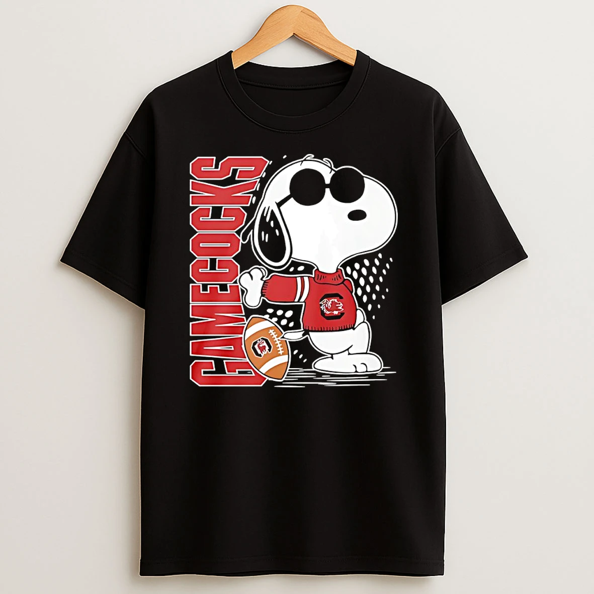 Snoopy Joe Cool And University Of South Carolina Gamecocks Merchandise Shirts