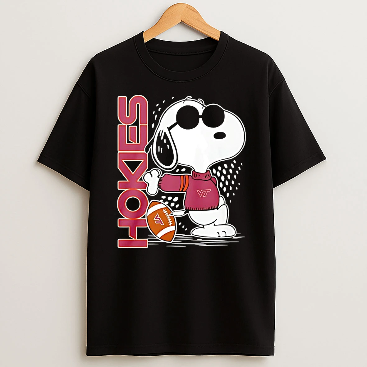 Snoopy Joe Cool And Virginia Tech Huskies Merchandise Shirts
